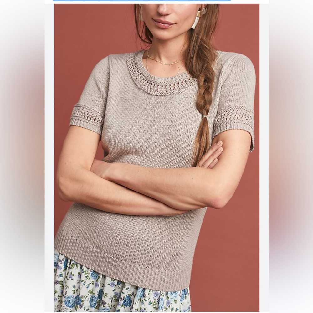 Anthropologie Lattice Sweater T shirt